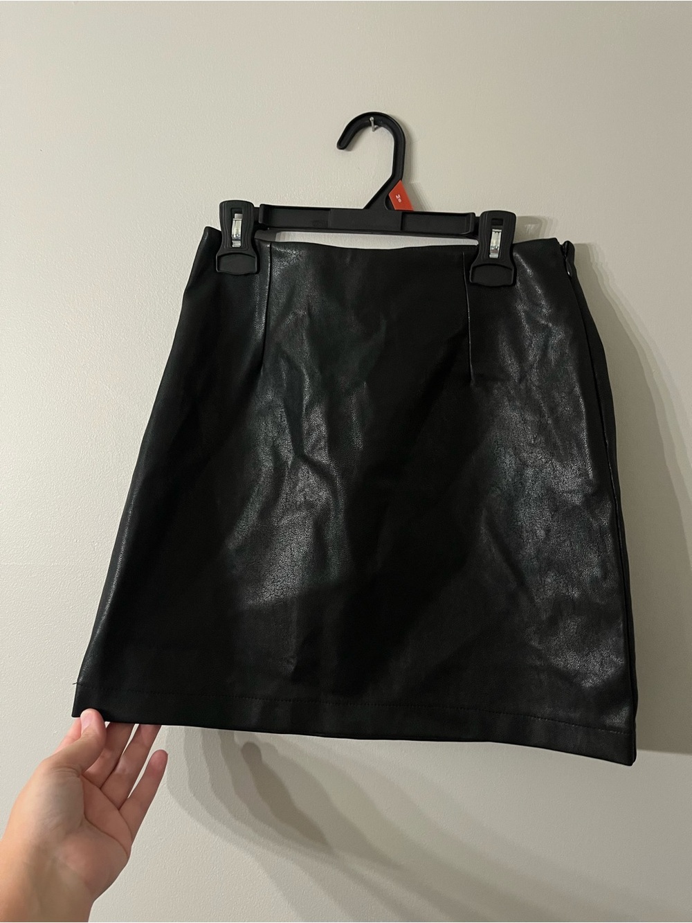 Francesca's Collections Black Faux Leather Mini Skirt